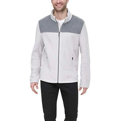 Afbeelding van Tommy Hilfiger Giacca In Pile Classica Con Zip Frontale fleecejack voor heren, Lichtgrijs/ijs