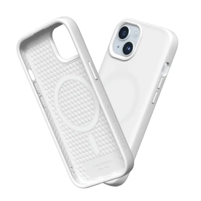 Afbeelding van RHINOSHIELD Hoesje compatibel met [iPhone 15] SolidSuit Magsafe dunne hoes schokabsorberende technologie en premium matte afwerking wit