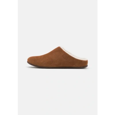 Afbeelding van Fitflop Chrissie Pantoffels, Dames, Maat: 39, Tumbled tan Veloursleer