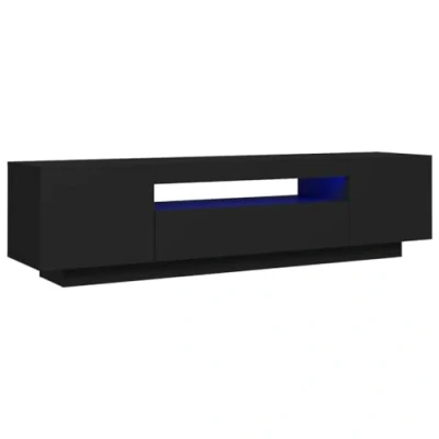 Afbeelding van Tv meubel met LED verlichting 160x35x40 cm zwart