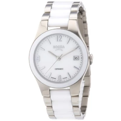 Afbeelding van Boccia 3189 01 Dameshorloge kwarts analoog veelkleurige keramische armband, wit/meerkleurig, Wit/Veelkleurig, armband