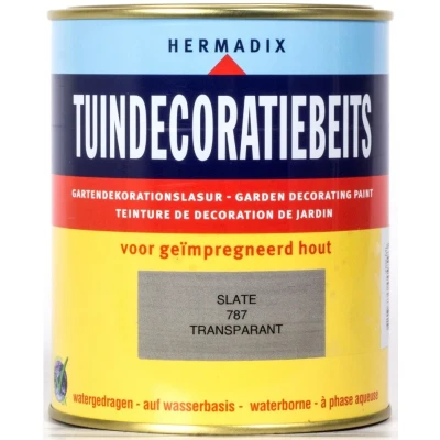 Afbeelding van Hermadix Tuindecoratiebeits Transparant 787 Slate 0,75 liter Tuinbeits