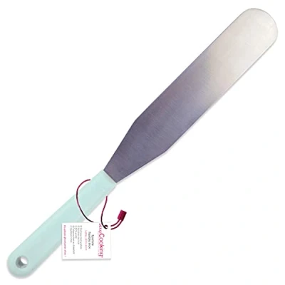 Afbeelding van SCRAP COOKING 5174 platte spatel, flexibel, roestvrij staal, 32 cm, bakgerei, keuken, accessoires, cake, design, glazuur, chocolade, pannenkoeken, watergroen, meerkleurig, x 4 1,6 cm