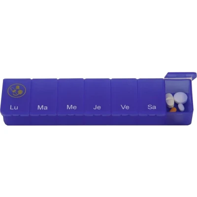Afbeelding van Able2 Pillendoos 1 week transparant blauw FR