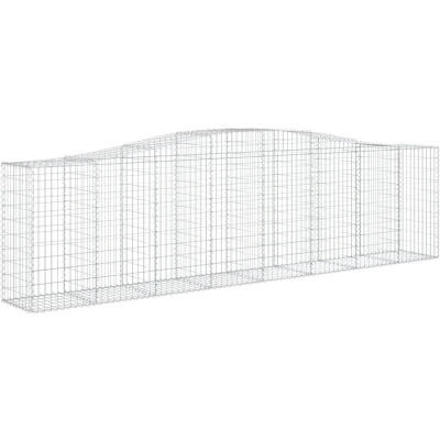 Afbeelding van vidaXL Schanskorf gewelfd 400x50x100/120 cm gegalvaniseerd ijzer