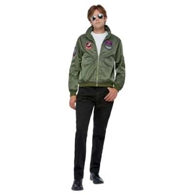 Afbeelding van Smiffys Kostuum Jacket M Top Gun Maverick Bomber Groen