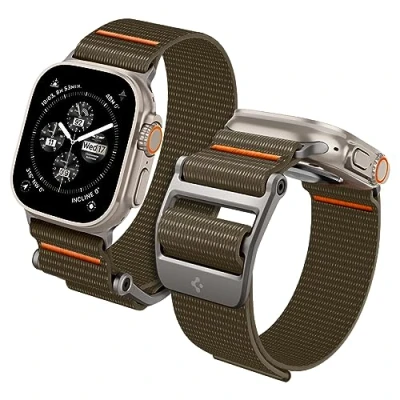 Afbeelding van Spigen DuraPro Flex Ultra Armband compatibel met Apple Watch 2/1 49 mm, Serie 10 46 9/8/7/6/5/4/SE 45 44 kaki
