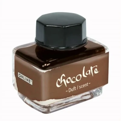 Afbeelding van ONLINE Chocolade geurinkt, bruin inktglas, 15 ml, kleurrijke inkt voor kalligrafie, handlettering, schrijfinkt, converter inkttank, zintuiginkt op waterbasis