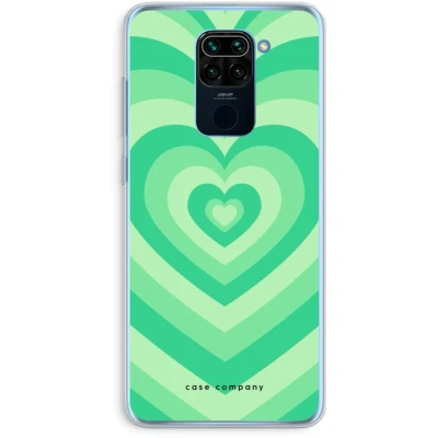 Afbeelding van Case Company® hoesje geschikt voor Xiaomi Redmi Note 9 Hart Groen Soft Cover Telefoonhoesje Bescherming aan alle Kanten en Schermrand