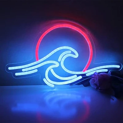 Afbeelding van LED Neonbord Golven Waves Surf voor Wanddecoratie, Surfen, Oceaan, Neonreclame Slaapkamerdecoratie, Woonkamer, Kantoor, Bar, Kerstmis, Verjaardagsfeestje