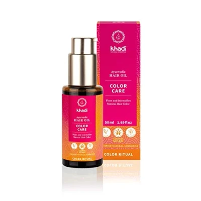 Image de khadi COLOR CARE Huile Capillaire Ayurvédique, fixe et intensifie les colorations végétales, 100% naturel, vegan sans ingrédients synthétiques, Cosmétiques naturels certifiés, 50ml