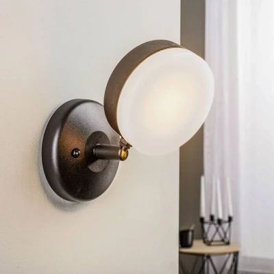 Afbeelding van Lindby Amya buitenwandlamp van aluminium, rond