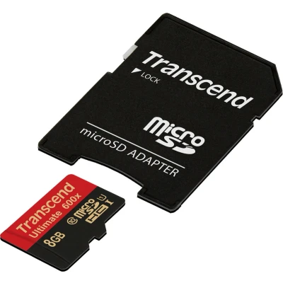 Afbeelding van Transcend Ultimate (600x) microSDHC kaart Industrial 8 GB Class 10, UHS I Incl. SD adapter