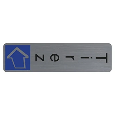 Afbeelding van Exacompta Ref. 67158E 1 deurplaat verticaal zelfklevend Trek Bedrukte wandbord Op alle ondergronden Geborsteld aluminium look Afmetingen: 4,4 x 16,5 cm