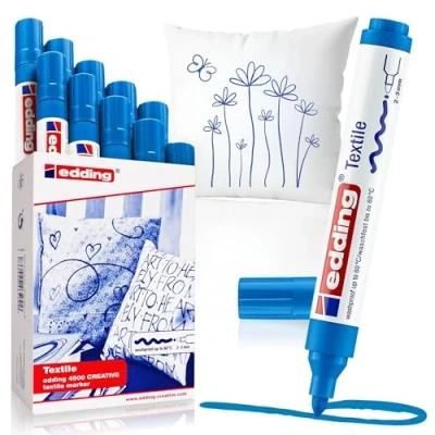 Afbeelding van edding 4500 textielmarker lichtblauw 1ST 2 3 mm / 4 4500010