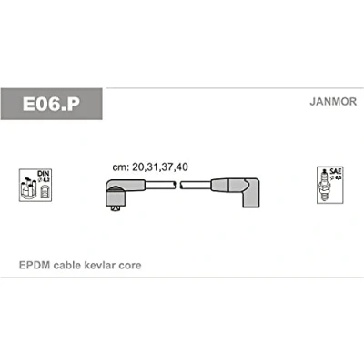 Afbeelding van JANMOR E06.P Bougiekabelset FIAT: Seicento / 600 Hatchback, Panda I Hatchback