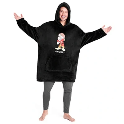 Afbeelding van Disney Geruite herentrui Oversized sweatshirt van mollig fleece (zwart), zwart, één maat, zwart.