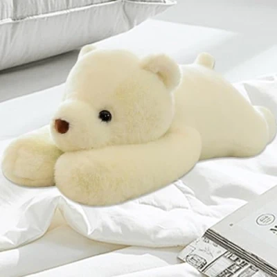 Afbeelding van Weighted Stuffed Animal Peluche Chien de 60 cm,Jouet Apaisant Lesté 1.5 kg Jolie Poupée en pour Anniversaire(Ours Blanc)