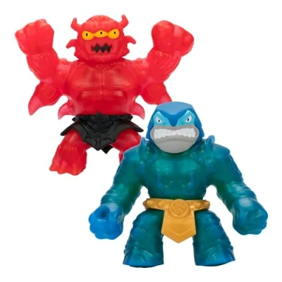 Afbeelding van Heroes of Goo Jit Zu Stretch Strikers Versus Pack, set van 2 figuren, uitbreidbare actiefiguren, Sir Thrashalot VS Crunchy Redback, uitbreidbaar tot 3 keer hun grootte