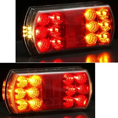 Afbeelding van AGRISHOP 2 stuks 12/24 V led achterlichten voor aanhangers, set met registratielamp, led, 12 V, waterdicht, vrachtwagen, caravan, goedgekeurd