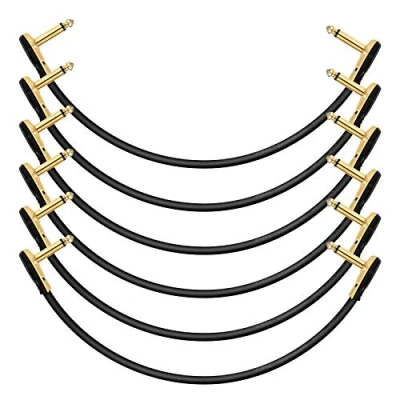 Afbeelding van Donner Patchkabel voor effectpedaal, rechthoek, 30,5 cm, 6 stuks