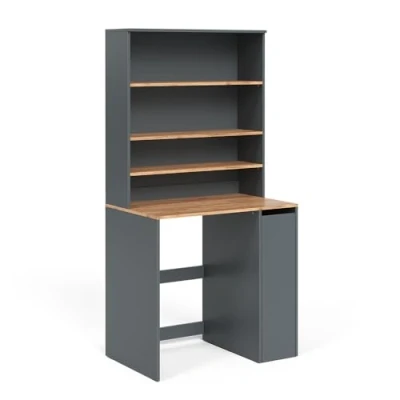 Afbeelding van Vicco VictorWasmachinekast 93.6 x 88.2 cm 2 delen met kast en legplank Antraciet/gouden eik