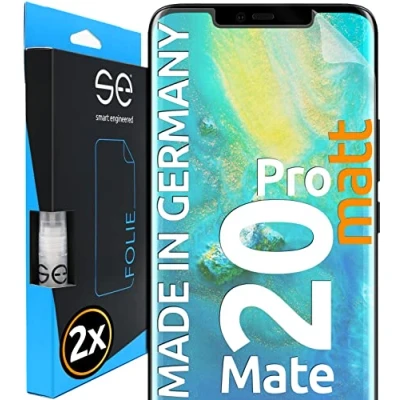 Afbeelding van [2 stuks] 3D spiegelbeschermfolie compatibel met Huawei Mate 20 Pro, matte beschermfolie, bescherming tegen vuil en krassen, geen beschermglas Smart Engineered