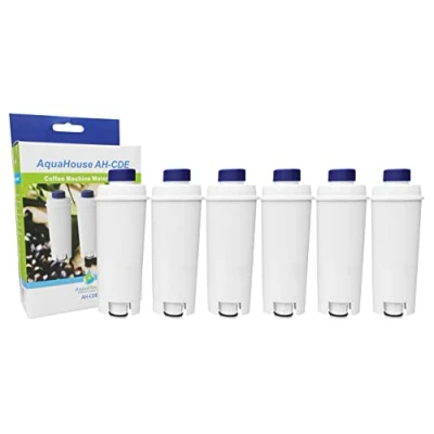Afbeelding van Aquahouse AH CDE Set van 6 waterfilters compatibel met DeLonghi espressomachines en Bean to Cup DLSC002, SER3017, 5513292811, 9310926, 8004399327252