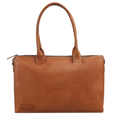 Afbeelding van Plevier Copal Damestas 1 Vak 17.3&#039;&#039; cognac Aktetas