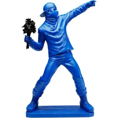 Afbeelding van Woonaccessoires straatkunst blauw boeket zwart Kare Design