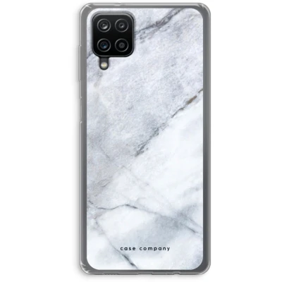 Afbeelding van hoesje geschikt voor Samsung Galaxy A12 Witte marmer Soft Cover Telefoonhoesje Bescherming aan alle Kanten en Schermrand