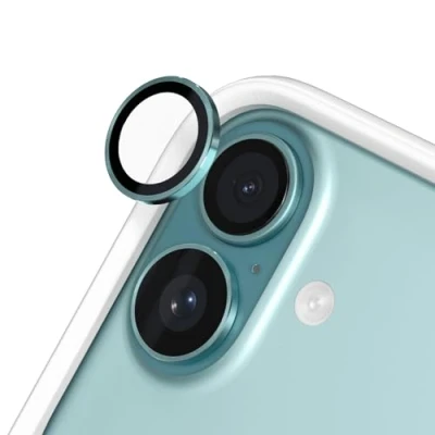 Afbeelding van RHINOSHIELD 9H gehard glas lensbescherming compatibel met [iPhone 16/16 Plus] Schok en krasbestendigheid, hoge helderheid, splinterbescherming, anti condens techn, groen