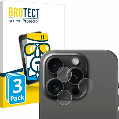 Afbeelding van BROTECT Screenprotector voor Apple iPhone 15 Pro (ALLEEN Camera Lens) Folie Beschermfolie Beschermglas transparant (3 Stuks)