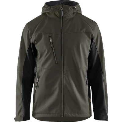 Afbeelding van Blåkläder 4753 Softshell Jack met capuchon Groen/Zwart S