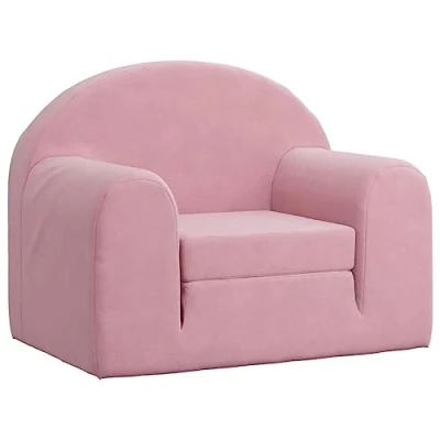 Image de vidaXL Canapé lit pour enfants rose peluche douce