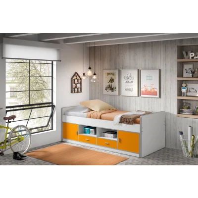 Afbeelding van LUCEVI Bonny Kajuitbed + Lattenbodem Oranje 90x200 cm