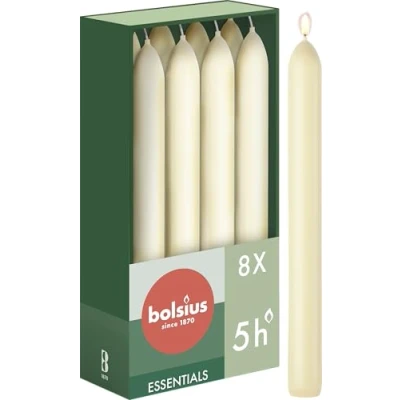 Afbeelding van Bolsius ivoor dinerkaarsen 170/20 set 8 stuks (6 uur) soft pearl
