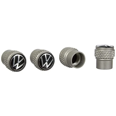 Afbeelding van Volkswagen 000071215E ventieldoppen met VW logo voor aluminium ventielen, zilver, universeel, één maat