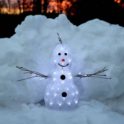 Afbeelding van STAR TRADING LED sneeuwpop Crystal Snowman, 38 x 21 cm