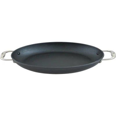 Afbeelding van Point Virgule Pan à moi Ovalen Gietijzeren Vispan Met Excalibur Coating 38x26cm