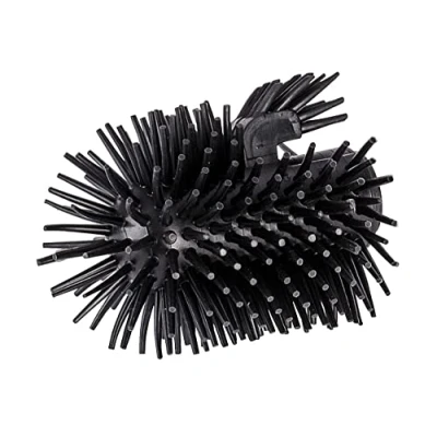 Afbeelding van WENKO Vervangende siliconen borstel met randborstel Ø 7,5 cm toiletborstelhouder, siliconen, x 9,3 cm, zwart