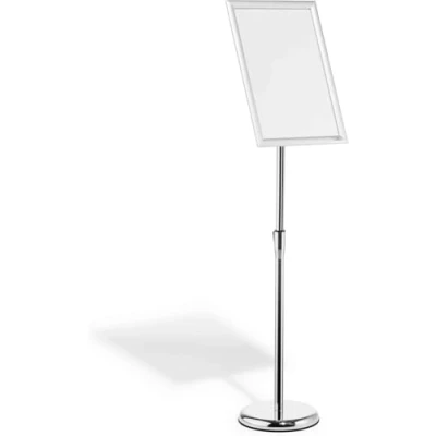 Afbeelding van Durable Vloer infostand aluminum clicklijst A3, metaal zilver