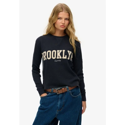 Afbeelding van Superdry Athletic Essential LONG Sleeve Trui, Dames, Maat: 40, Eclipse navy