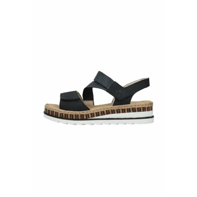 Afbeelding van Rieker Sandalen met plateauzool, Dames, Maat: 40, Pazifik Hoogwaardig imitatieleer