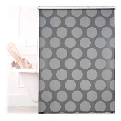 Afbeelding van relaxdays douchegordijn 240 cm lang rolgordijn douche doucherolgordijn badgordijn 120x240cm