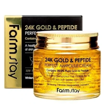 Afbeelding van Farmstay 24K Gold &amp; Peptide Perfect Ampoule Cream krem nawilżający przeciw starzeniu się skóry 80 ml