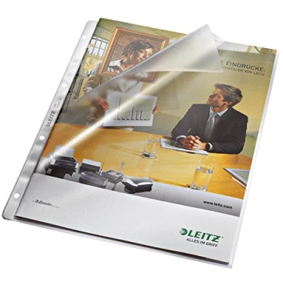 Afbeelding van Leitz Hoge Kwaliteit Showtas 30% Pre consumer Gerecycled Plastic A4 11 gaats Pak van 100 stuks Transparant