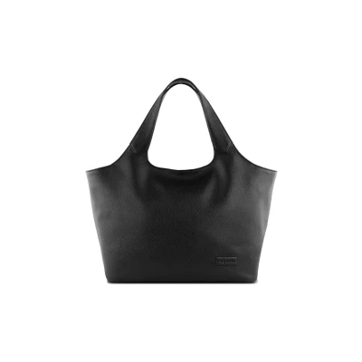 Afbeelding van bugatti Elsa Systeemtas M van rundleer, damestas met 3 extra vakken, waarvan één voor laptop (13 inch), zwart.,