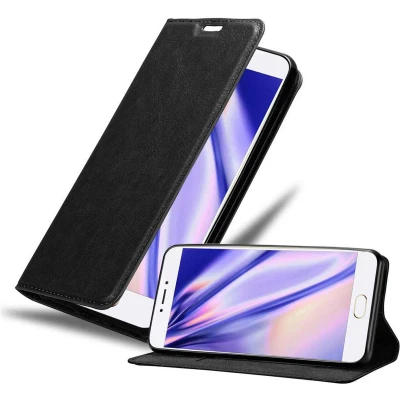 Afbeelding van Cadorabo Hoesje geschikt voor MEIZU MX6 in ZWARTE NACHT Beschermhoes met magnetische sluiting, standfunctie en kaartvakje Book Case Cover Etui