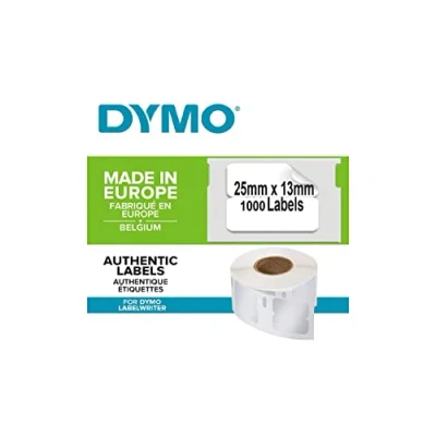 Afbeelding van Dymo 11353 (S0722530) Etiket Zwart op wit (25 mm x 13 mm)